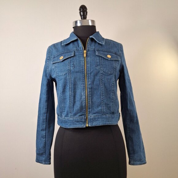 Bianca Nygard Petites Sz S Cropped Jean Jacket Relaxed Fit - Picture 2 of 16